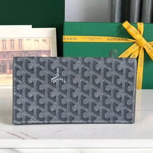 Goyard Richelieu Wallet 19 Cm Gray Goyardine Canvas