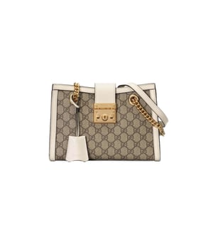 Gucci GG Supreme Padlock Small Shoulder Bag White