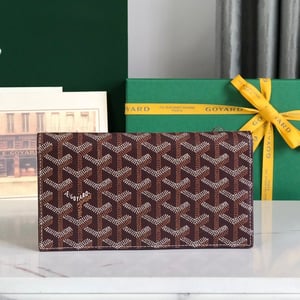 Goyard Richelieu Wallet 19 Cm Wine Red Goyardine Canvas