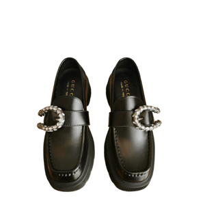 Gucci Women?S Leather Loafers With G Black