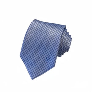 Louis Vuitton Blue Geometric Woven Canvas Tie For Men