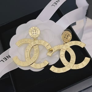 Chanel Paris Button Earrings