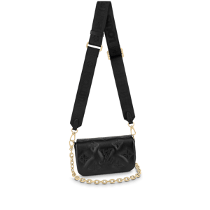 Louis Vuitton Wallet On Strap Bubblegram Black