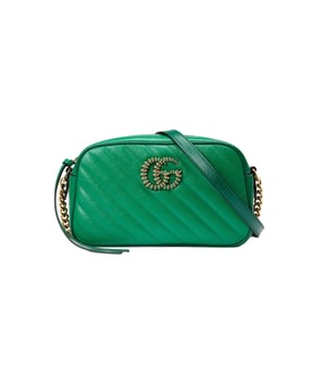 Gucci GG Marmont Small Shoulder Bag Green and Emerald Leather