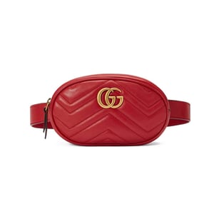 Gucci GG Marmont Matelasse Leather Belt Bag Red