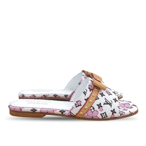 Louis Vuitton x Takashi Murakami Cherry Blossom Mule White Multicolor Monogram