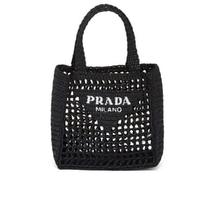 Prada Small Raffia Tote Black 22cm 1Bg444