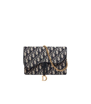 Dior Saddle Pouch Blue Oblique Jacquard