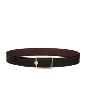 Hermes Gold Square Buckle Reversible Black - Brown 32mm Belt For Men