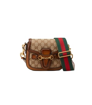Gucci Lady Web Original GG Small Shoulder Bag Brown