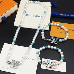 Louis Vuitton Turquoise Rodeo Necklace White And Blue M02058