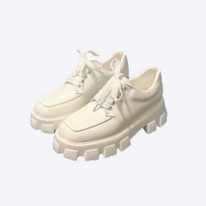 Prada Smooth Leather Oxford Loafers White
