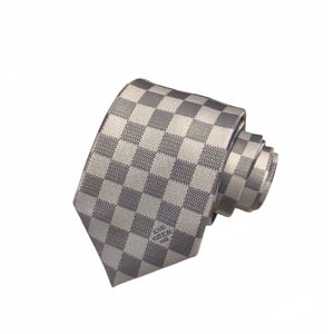 Louis Vuitton Damier Grey - White Canvas Tie For Men