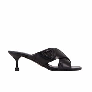 Prada Black Quilted Leather Mule