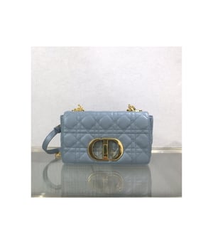Dior Small Caro Bag Cloud Blue Supple Cannage Calfskin