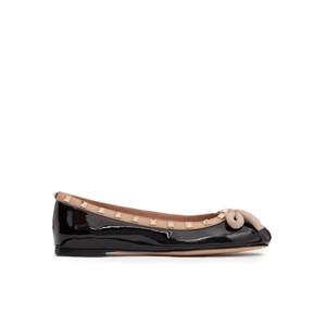 Valentino Garavani Rockstud Patent Leather Ballerina Black 3W2S0Hq5Vnw N71