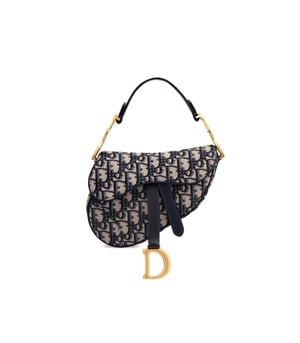 Dior Mini Saddle Bag Blue Oblique Jacquard