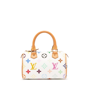 Louis Vuitton X Takashi Murakami Monogram Blanc White Multicolor Mini Speedy 20Cm