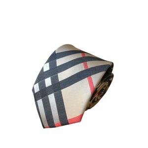 Burberry Beige Classic Check Silk Tie For Men