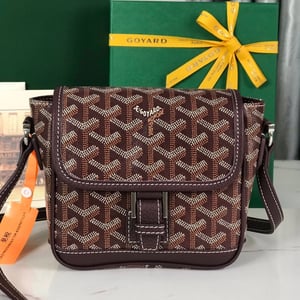 Goyard Grand Bleu 16 Cm Wine Red Goyardine Canvas And Lambskin