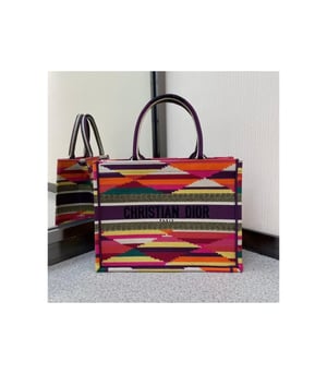 Christian Dior Small Book Tote Multicolor Patchwork Embroidery