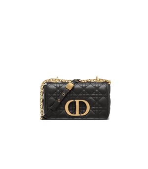 Dior Small Caro Bag Black Supple Cannage Calfskin