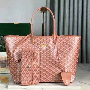 Goyard Saint Louis Pm 34cm Manhattan Pink Goyardine Canvas And Calfskin
