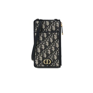 Dior 30 Montaigne Long Wallet Blue Oblique Jacquard