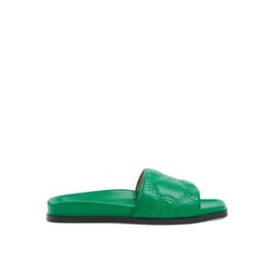 Gucci Womens Gg Matelasse Slide Green