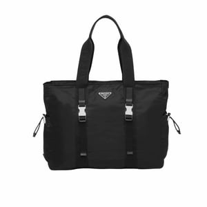 Prada Re Nylon And Saffiano Tote Black 39Cm