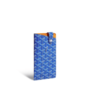 Goyard Montmartre Gm Case 18 Cm Sapphire Blue Goyardine Canvas