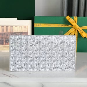 Goyard Richelieu Wallet 19 Cm White Goyardine Canvas
