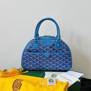 Goyard Goya Bowling Ball Small Blue Canvas 27cm