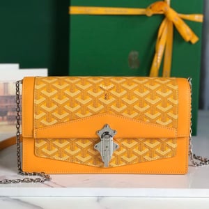 Goyard Duchesse Marie-Caroline Bag 25 Cm Yellow Goyardine Canvas And Smooth Calfskin