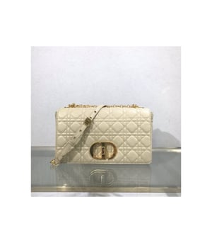 Dior Large Caro Bag Beige Supple Cannage Calfskin