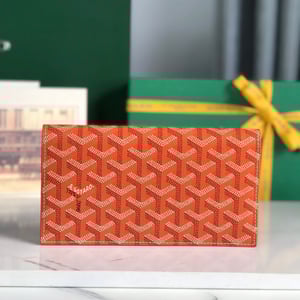 Goyard Richelieu Wallet 19 Cm Orange Goyardine Canvas