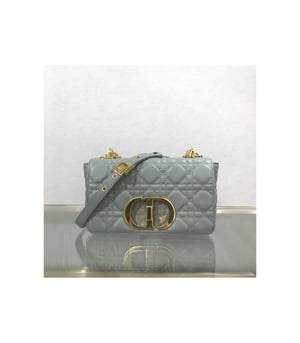Dior Small Caro Bag Grey Supple Cannage Calfskin