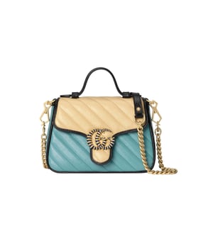 Gucci GG Marmont Mini Bag Butter and Pastel Blue Leather