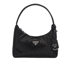 Prada Re Edition Satin Mini Bag With Crystals Black 21Cm