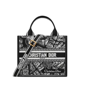 Dior Book Tote Black and White Plan De Paris Embroidery Medium 36cm/14.2in