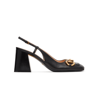 Gucci Women?S Mid Heel Slingback With Horsebit Black