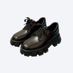 Prada Smooth Leather Oxford Loafers Black