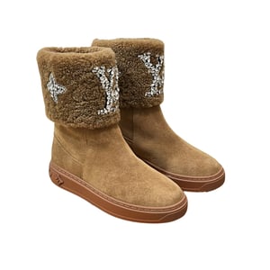 Louis Vuitton Ankle Boot Studded With Diamonds Brown