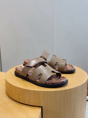 Hermès Brown Leather Sandals- Shoes for Men