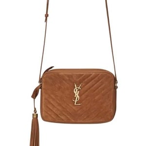 Saint Laurent Lou Camera Bag In Quilted Suede And Smooth Leather