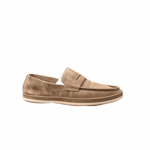 Prada Men'S Flat Loafers Suede Leather Brown