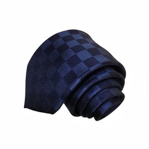 Louis Vuitton Blue Damier Silk Tie For Men