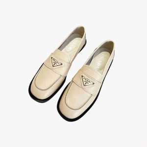 Prada Patent Leather Loafers Nude