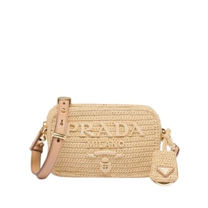 Prada Crochet Prada Brique Bag Natural 20Cm