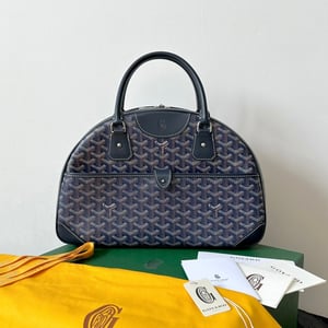 Goyard Goya Bowling Ball Medium Navy Blue Canvas 35cm